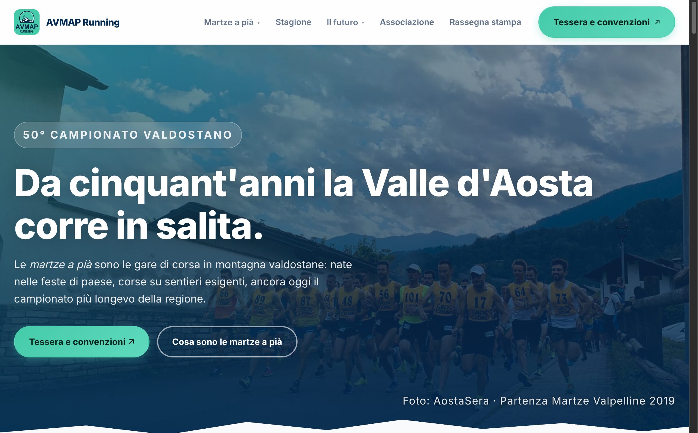 Anteprima del sito AVMAP Running